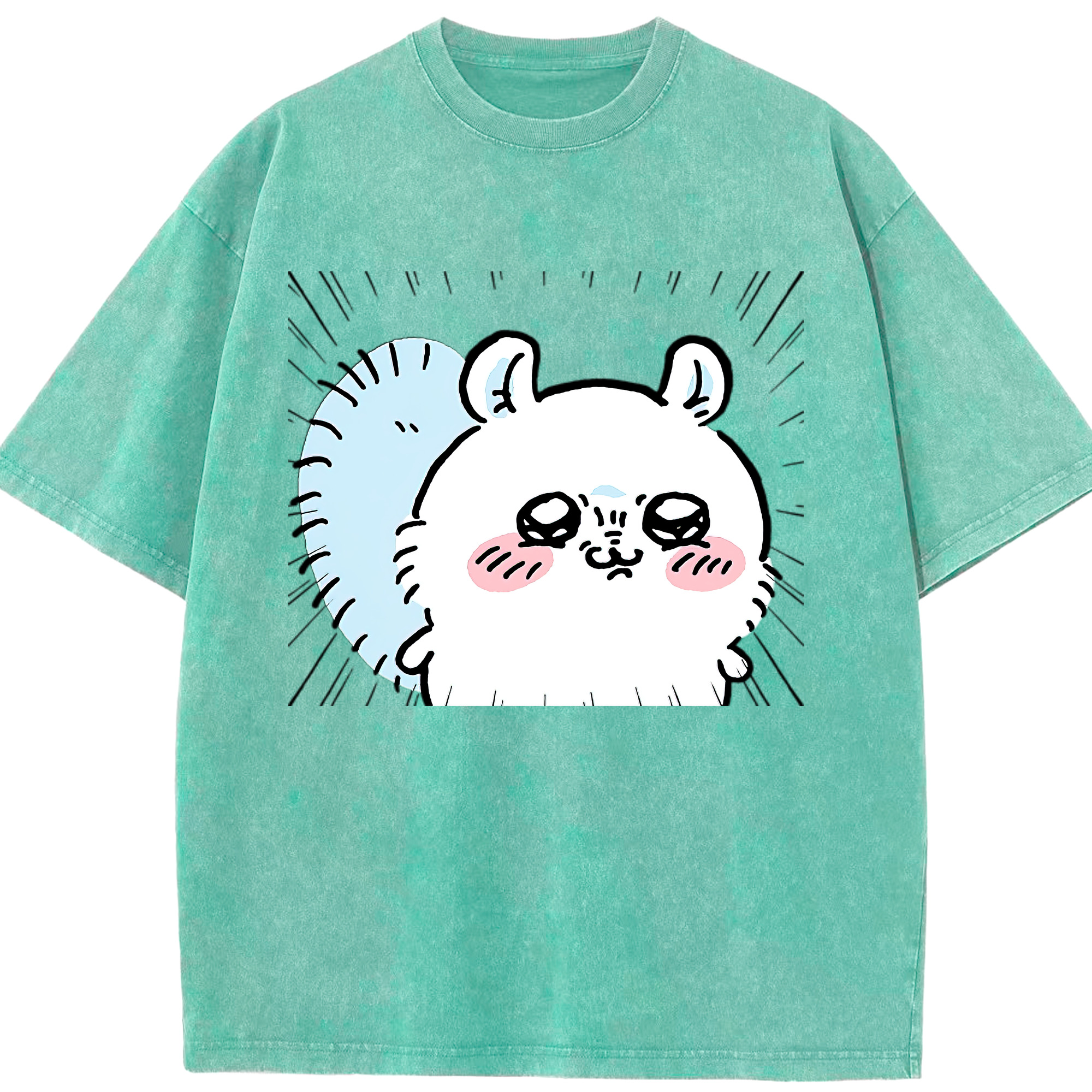 （画像用） ちいかわ モモンガ Chii-kawa Momonga 綿100% ヴィンテージ風 半袖Tシャツ（フロントプリント）